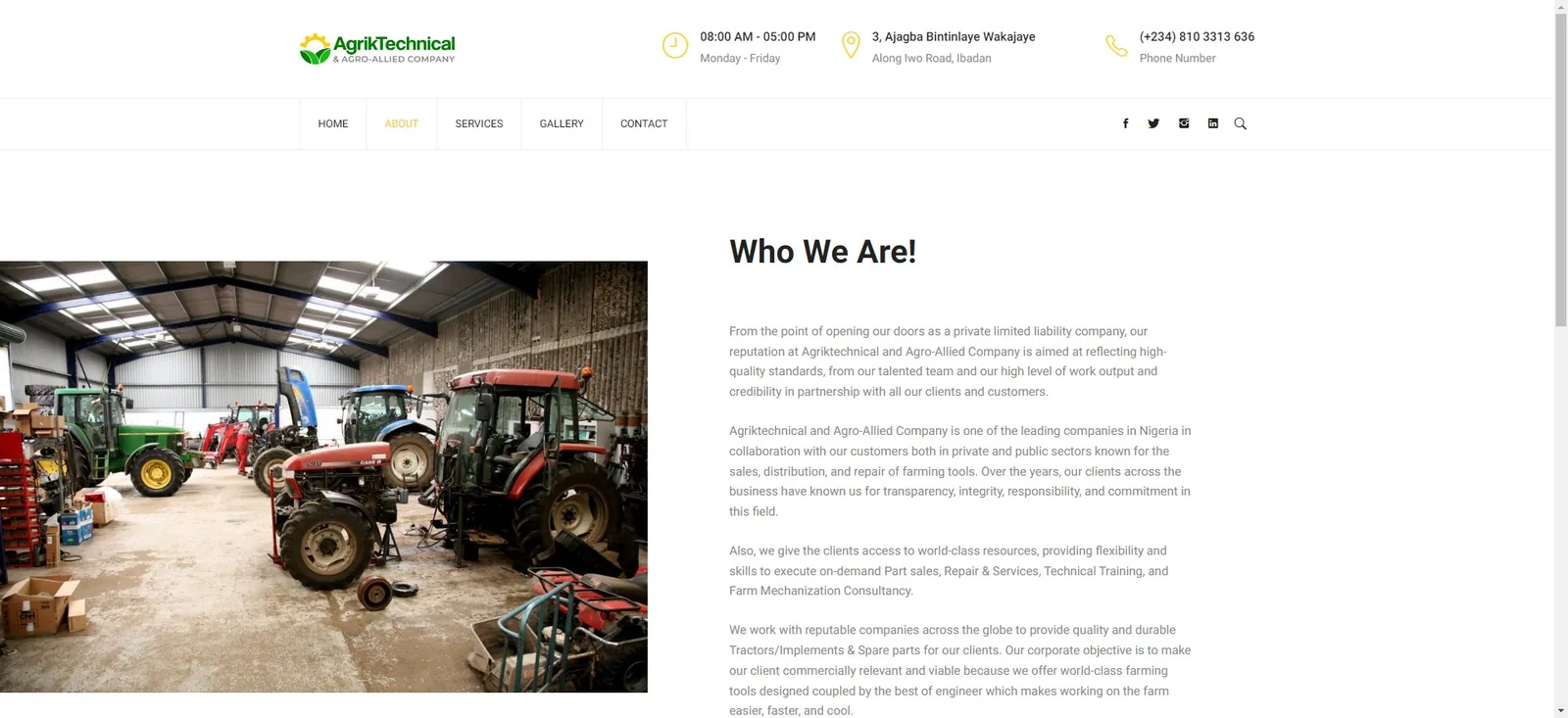 AgrikTechnical services section