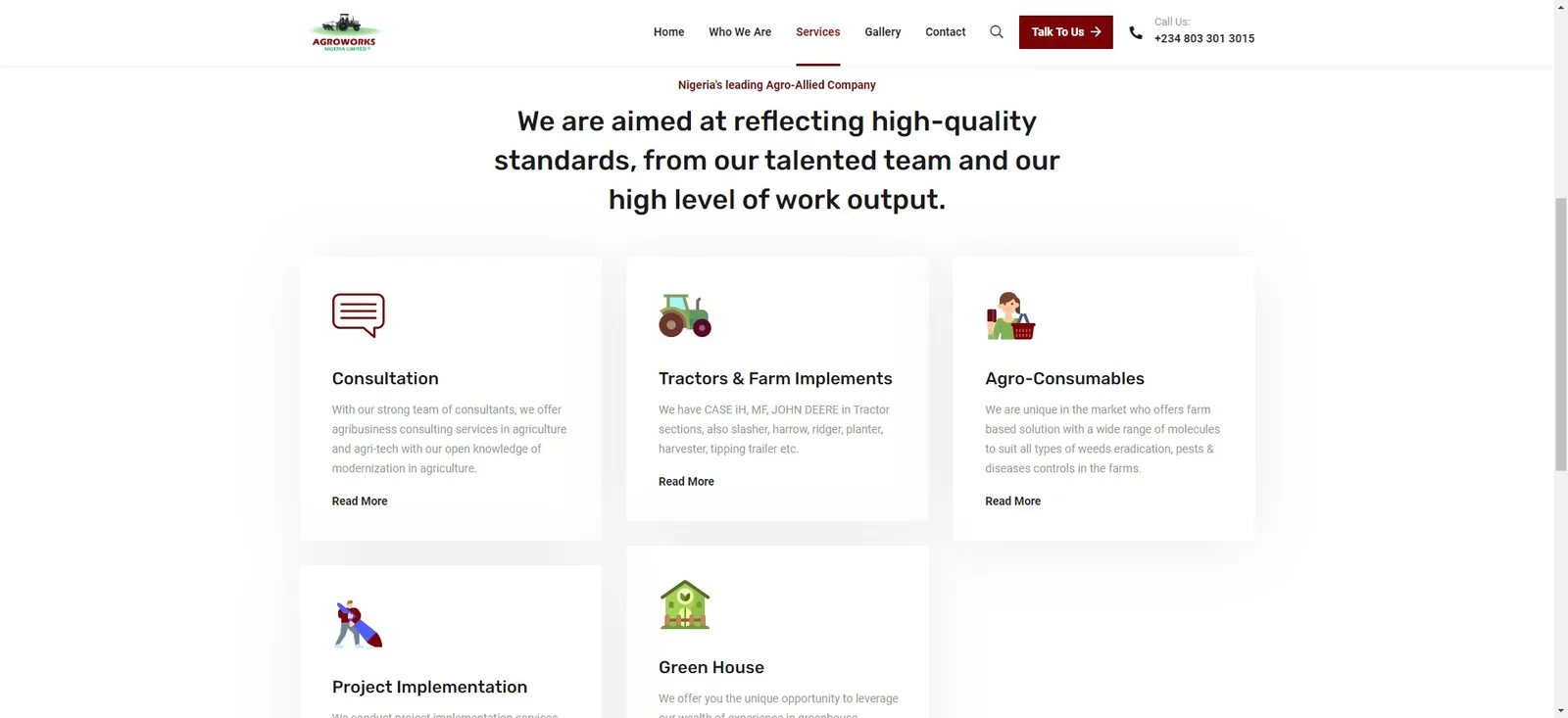 Agroworks services section