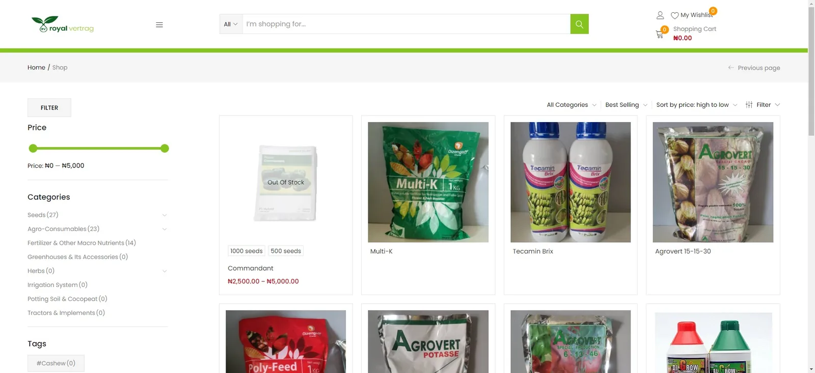 Royal Vertrag category page